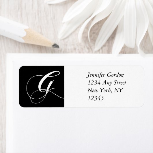 Elegante werveling Monogram G retour adres labels (Insitu)