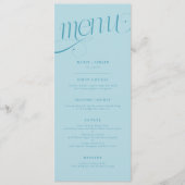 Elegante Werveling Turquoise Trouwmenu Menu (Voorkant)