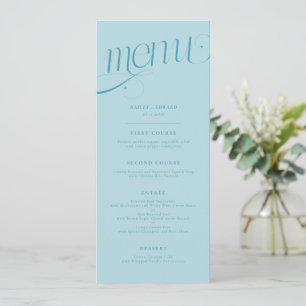 Elegante Werveling Turquoise Trouwmenu Menu