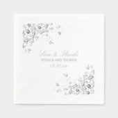 Elegante wervelingen bruiloft folie servetten (Voorkant)