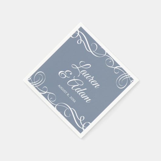 Elegante wervelingen bruiloft servetten (stoffig b (Hoek)