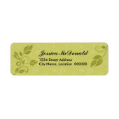 Elegante wervelingen en bladeren etiket (Voorkant)