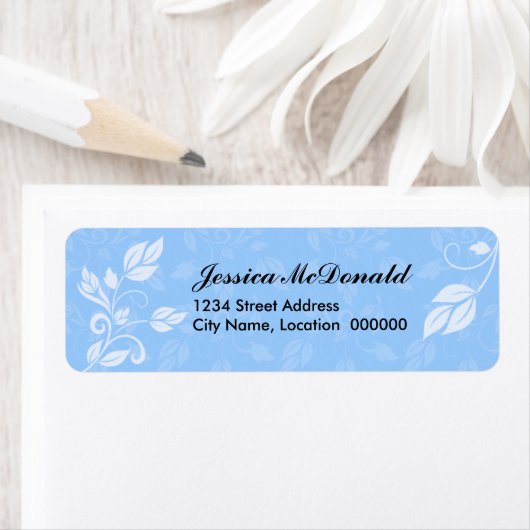 Elegante wervelingen en bladeren etiket (Insitu)