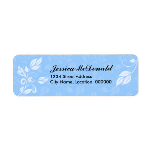 Elegante wervelingen en bladeren etiket