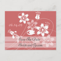 Elegante wervelingen en bloemen slaan de datum Bri