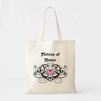 Elegante wervelingen en harten matron van eer tote bag
