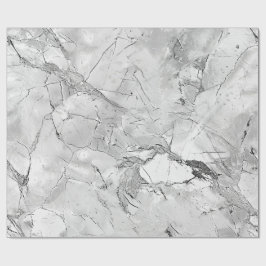 Elegante wervelingen Grijze 'Regal Stone Vein' Mar Cadeaupapier