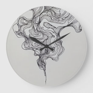 Elegante wervelingen lijn kunst klok