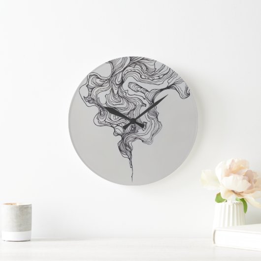Elegante wervelingen lijn kunst klok (Huis)