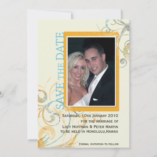 Elegante wervelingen - Sla de datumkaarten op Save The Date (Voorkant)