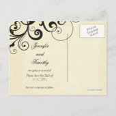 Elegante wervelingen slaan het datum aankondiging (Achterkant)