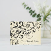 Elegante wervelingen slaan het datum aankondiging (Staand voorkant)