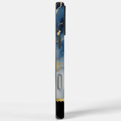 Elegante wervelingen van blauwe en gouden marmeren Case-Mate iPhone case (Achterkant / Rechts)