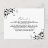 Elegante wervelingen zwart & wit bruiloft detail informatiekaartje (Voorkant)