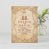 Elegante western cowboylaarzen bruiloft kaart (Staand voorkant)