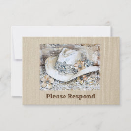Elegante Westerne Boho bruiloft RSVP Kaartje