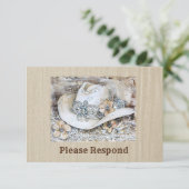 Elegante Westerne Boho bruiloft RSVP Kaartje (Staand voorkant)