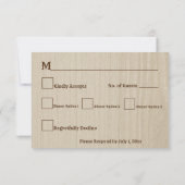 Elegante Westerne Boho bruiloft RSVP Kaartje (Achterkant)