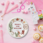 Elegante Westerne bruine bruiloft Papieren Bordje (Feest)