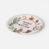 Elegante Westerne bruine bruiloft Papieren Bordje (Gekanteld)