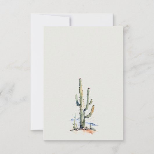 Elegante Westerne Cactus Desert Landscape Bruiloft RSVP Kaartje (Achterkant)
