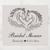 Elegante Westerne Horse Rustic Country Wedding Bier Etiket (Enkel label)