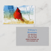 elegante westerne rode kardinaalvogel visitekaartje (Voorkant / Achterkant)