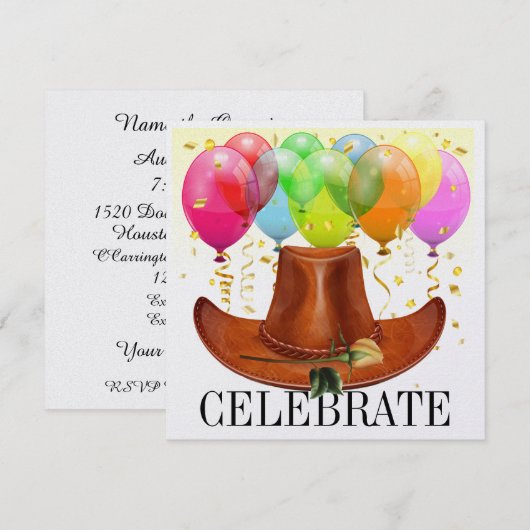 Elegante Westerne uitnodiging (Voorkant / Achterkant)