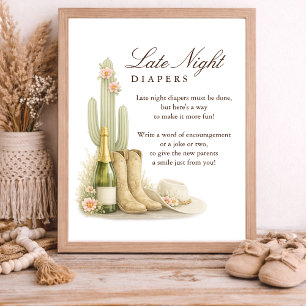 Elegante Westerse Baby Borrel Late Night Luiers Poster
