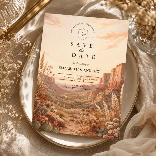 Elegante Westerse Herfst Bruiloft Save The Date