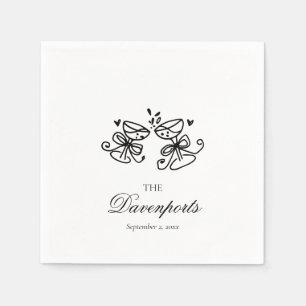Elegante Whimsical Champagne Lint Bruidsbruiloft Servet