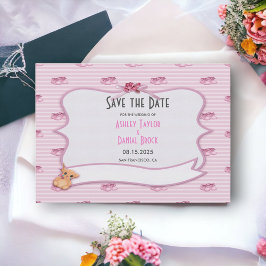 Elegante Whimsical Decoratie Roze Moderne Trouwdag Save The Date