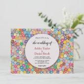 Elegante Whimsical Kleurrijke Zomer Bloemige Bruil Kaart (Staand voorkant)