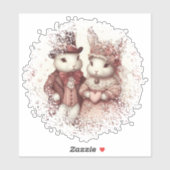 Elegante Whimsical Vintage Konijn Sticker (Vel)
