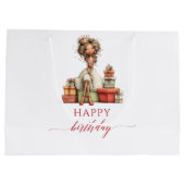 Elegante Whimsical Vrouw Burgundy Script cadeautas (Achterkant)