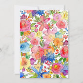 Elegante Whimsy Bold Bloemen Waterverf bruiloft Kaart (Achterkant)