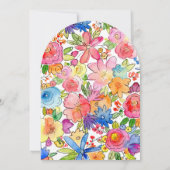 Elegante Whimsy Bold Bloemen Waterverf bruiloft Kaart (Achterkant)