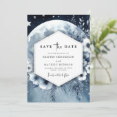 Elegante Whimsy Moonlit bruiloft Save The Date (Staand voorkant)