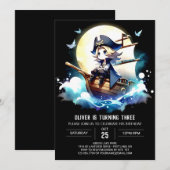 Elegante Whimsy Pirate Verjaardag Kaart (Voorkant / Achterkant)
