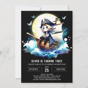 Elegante Whimsy Pirate Verjaardag Kaart