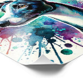 Elegante Whippet Waterverf kunst Foto Afdruk (Hoek)