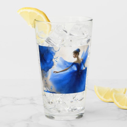 Elegante Whirl Ballet in indigoblauw Glas (Voorkant ijs)