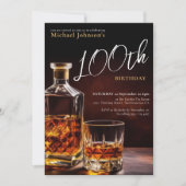 Elegante Whiskey 100ste verjaardagsfeestje Kaart (Voorkant)