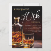 Elegante Whiskey 70ste verjaardagsfeestje Kaart (Voorkant)