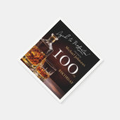 Elegante Whiskey Black Gold 100ste verjaardagsfees Servet (Hoek)