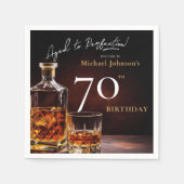Elegante Whiskey Black Gold 70e verjaardag Party N Servet (Voorkant)