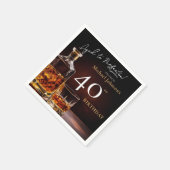 Elegante Whiskey Zwart Goud 40e Verjaardag Party N Servet (Hoek)