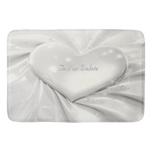 Elegante White Cream Heart Badmat