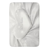 Elegante White Cream Heart Badmat (Voorkant Verticaal)