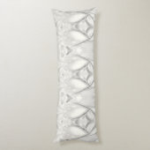 Elegante White Cream Heart Body Kussen (Achterkant (Verticaal))